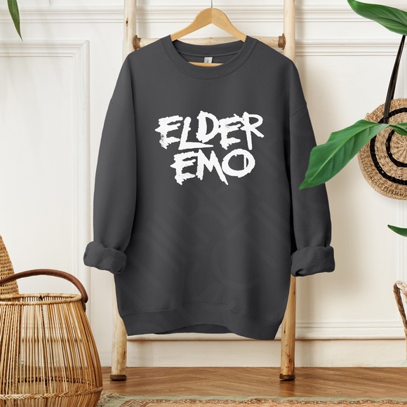 Elder Emo Graphic Crewneck Sweatshirt - Picture 2 of 6